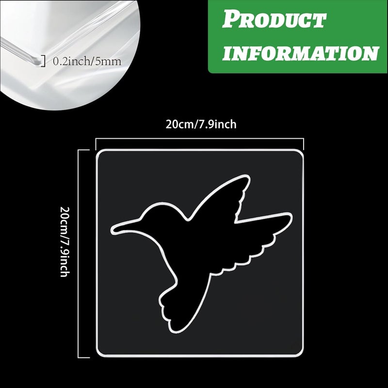 beinkmake Hummingbird Router Template Acrylic Clear Valet Tray Router Template for Woodworking Drawing Inlay Templates Charcuterie Board Handicraft Decorative 7.9x7.9 inch - Image 2